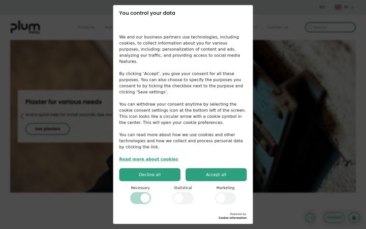 Screenshot of plum.eu