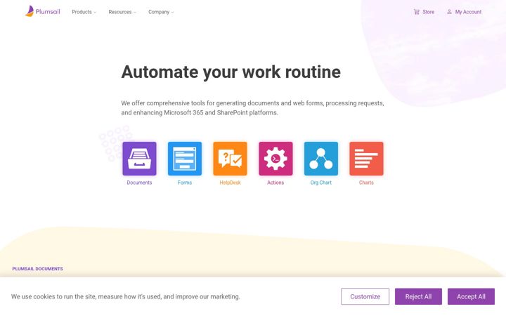 Screenshot of plumsail.com