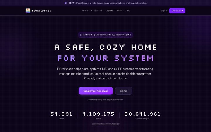 Screenshot of pluralspace.app