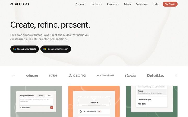 Screenshot of plusai.com