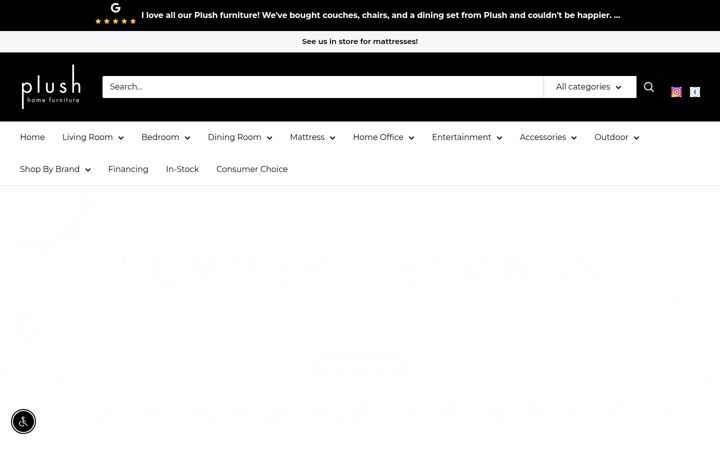 Screenshot of plushhomefurniture.com