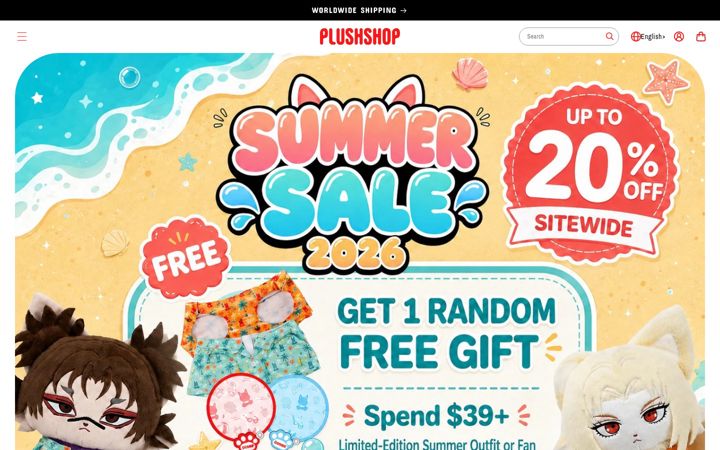 Screenshot of plushshop.com