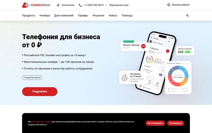 Captură de ecran a plusofon.ru