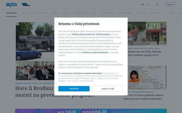 Screenshot of plusportal.hr