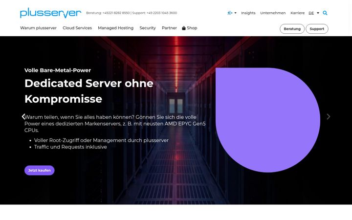 Zrzut ekranu plusserver.com