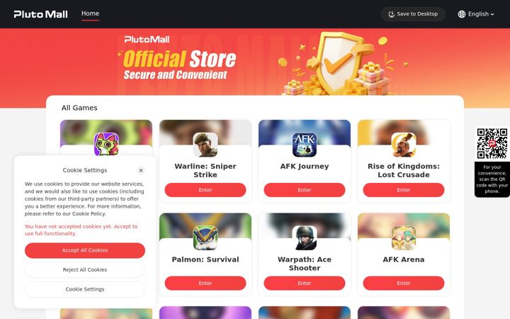 Screenshot of plutomall.com