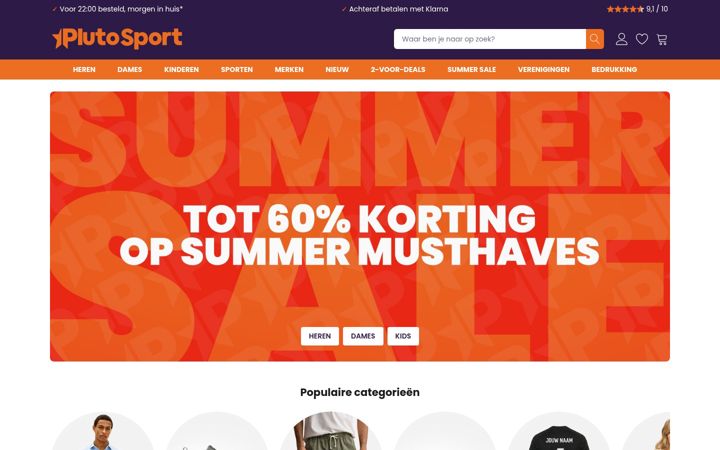Screenshot of plutosport.nl