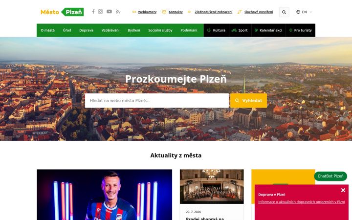 Screenshot of plzen.eu