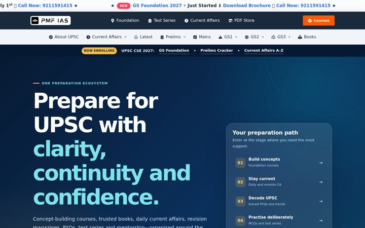 Screenshot of pmfias.com