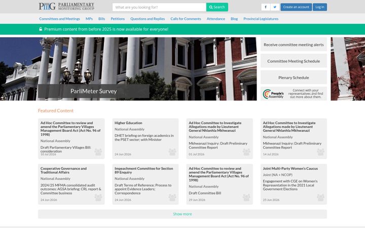 Screenshot of pmg.org.za