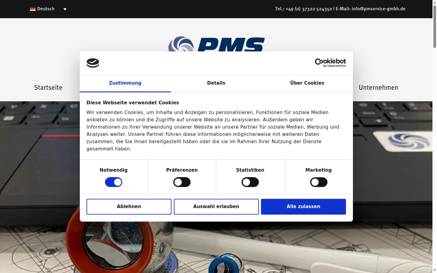 Screenshot of the consent banner shown before any interaction