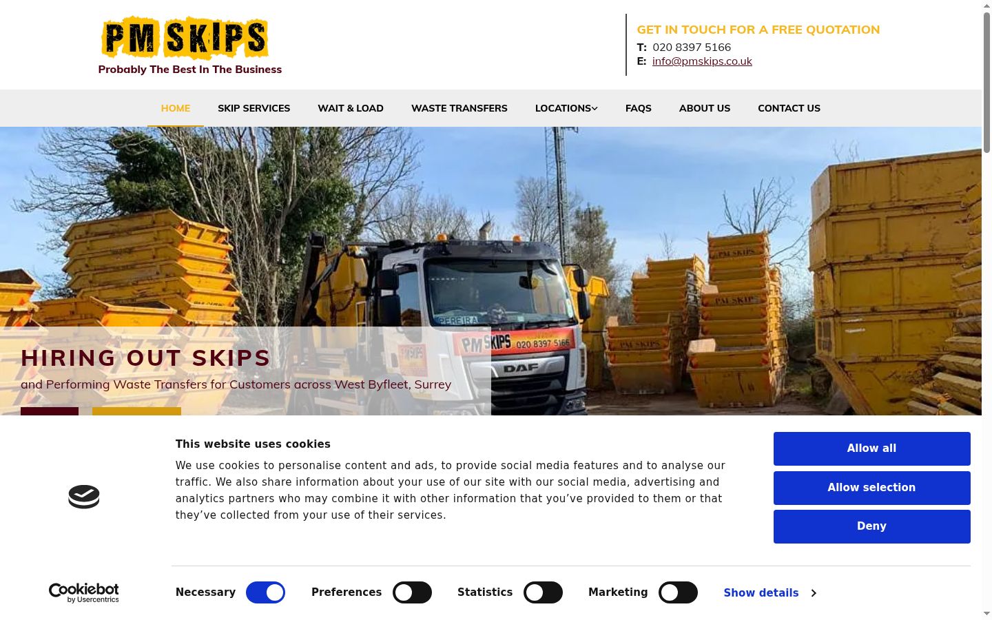 Screenshot des Einwilligungsbanners vor jeglicher Interaktion