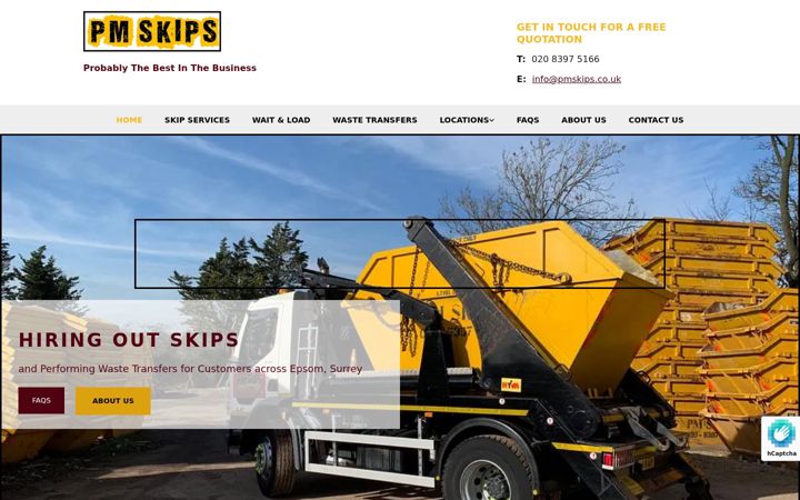 Screenshot of pmskips.co.uk