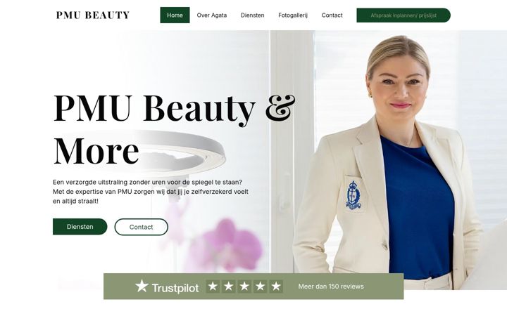 Screenshot of pmubeauty.nl