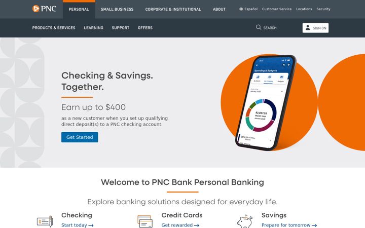 Screenshot ta' pnc.com