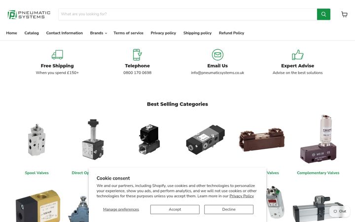 Screenshot of pneumaticsystems.co.uk