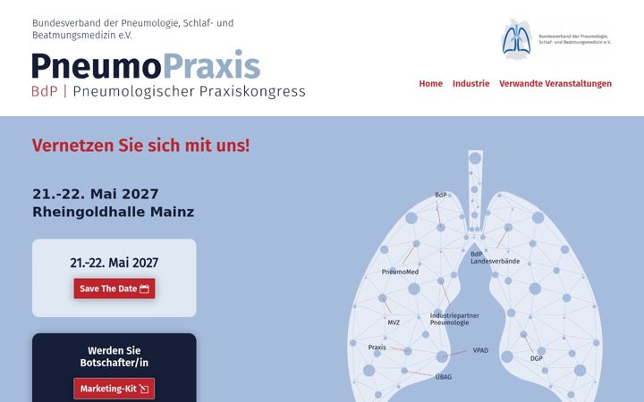 Screenshot of pneumo-praxiskongress.de