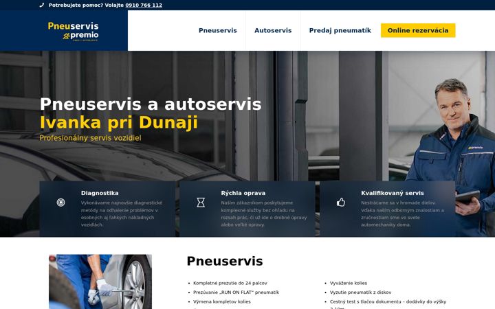 Screenshot of pneuservis-premio.sk