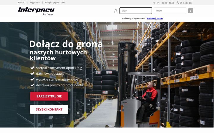 Screenshot stránky pneustore.pl