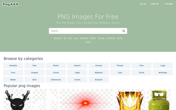 Screenshot of pngaaa.com