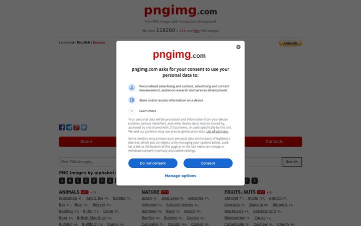 Screenshot of pngimg.com
