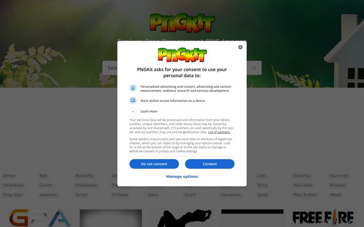 Screenshot of pngkit.com