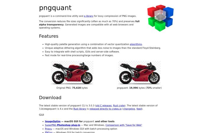 Screenshot of pngquant.org