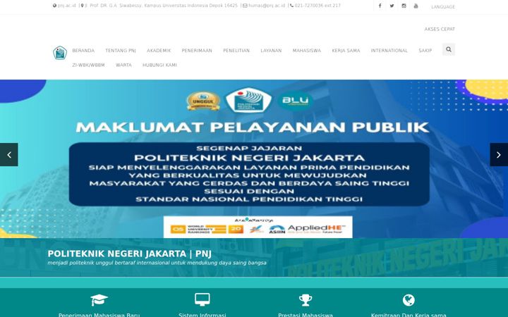 Screenshot of pnj.ac.id