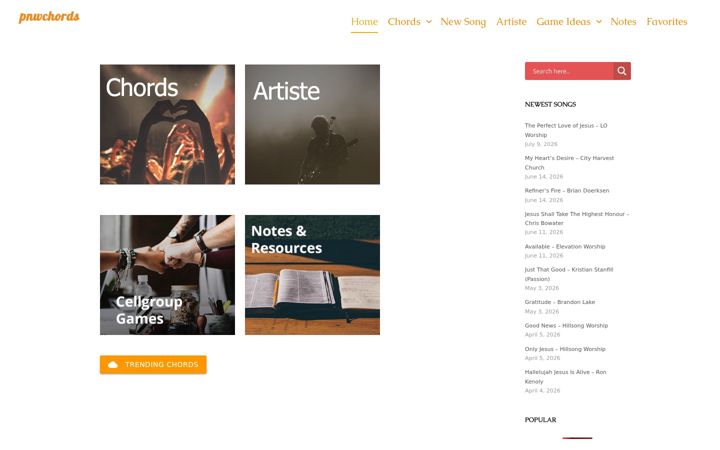 Kuvakaappaus sivustosta pnwchords.com