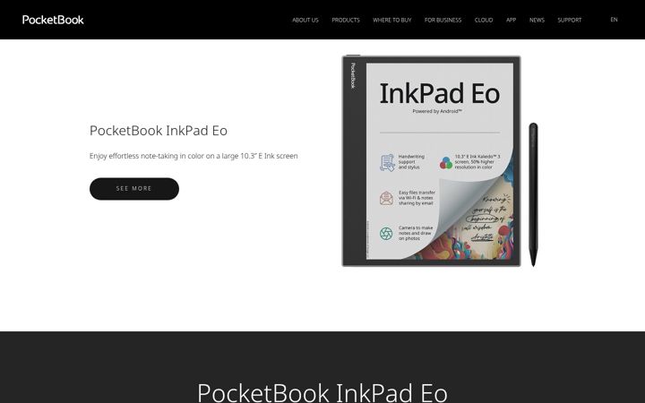 Screenshot of pocketbook-int.com