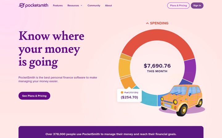 Screenshot of pocketsmith.com