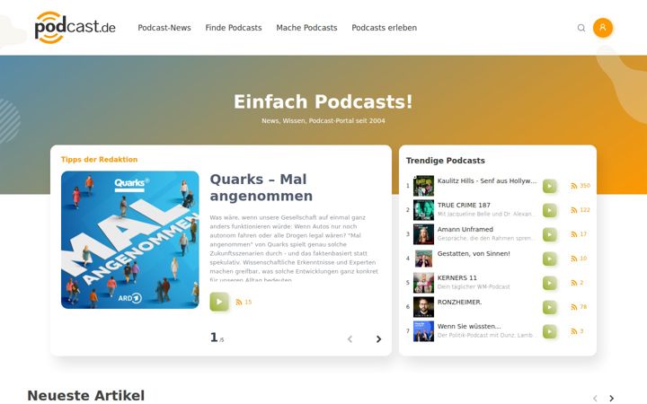 Ekraanipilt saidist podcast.de