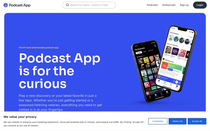 Screenshot of podcastapp.io