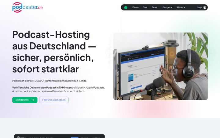 Skjermbilde av podcaster.de