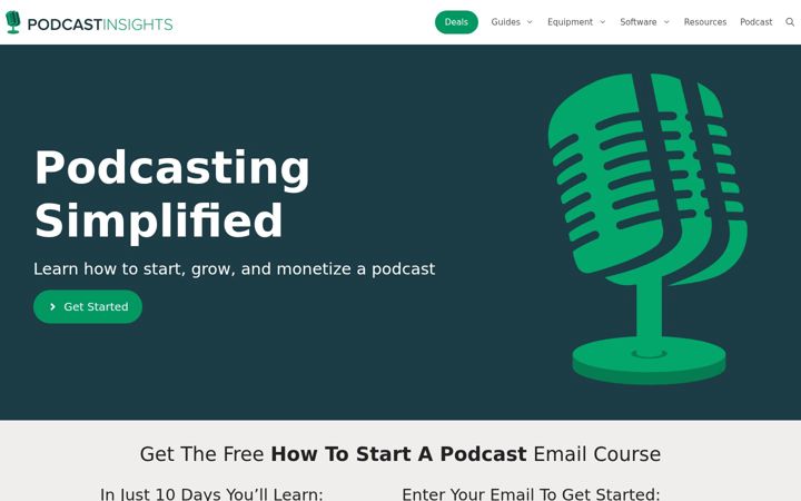 Screenshot of podcastinsights.com
