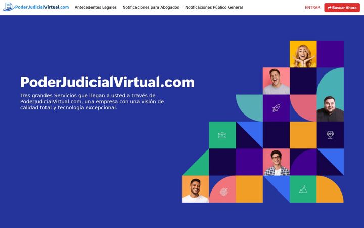 Screenshot of poderjudicialvirtual.com