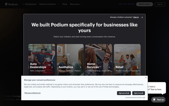Ekrano kopija podium.com