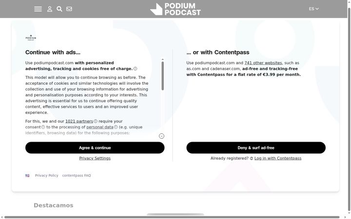 Screenshot von podiumpodcast.com