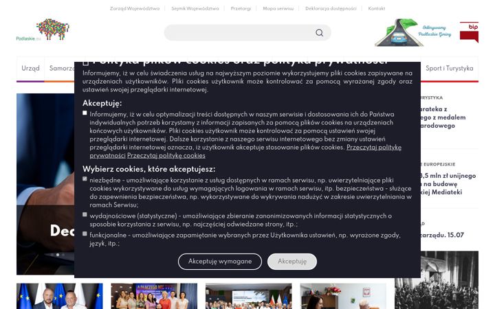 Screenshot of podlaskie.eu