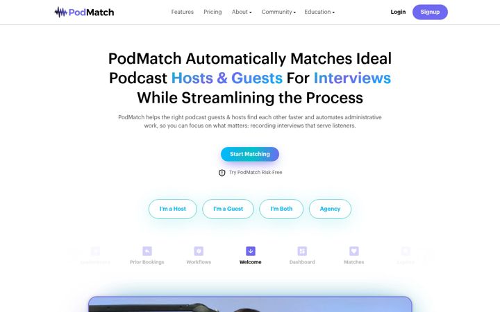 Screenshot of podmatch.com