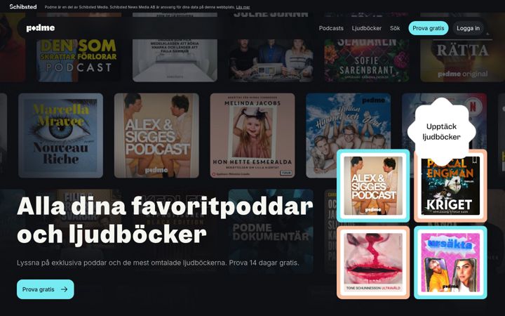 Screenshot ta' podme.com