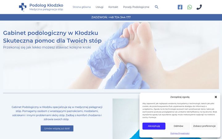 Posnetek zaslona podologklodzko.pl