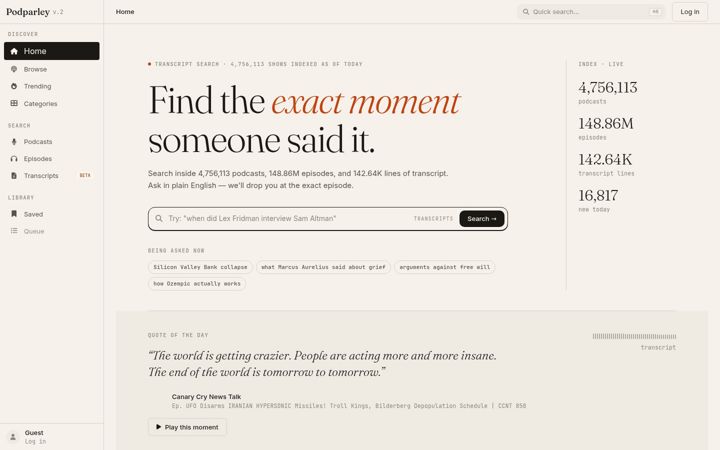 Screenshot of podparley.com