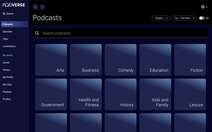 Ekrānuzņēmums no podverse.fm