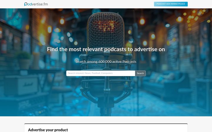 Screenshot of podvertise.fm