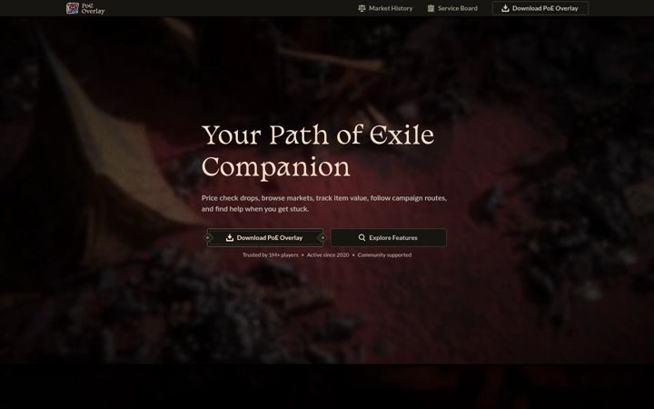 Екранна снимка на poeoverlay.com