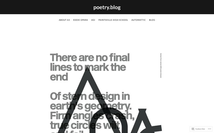 Screenshot of poetry.blog