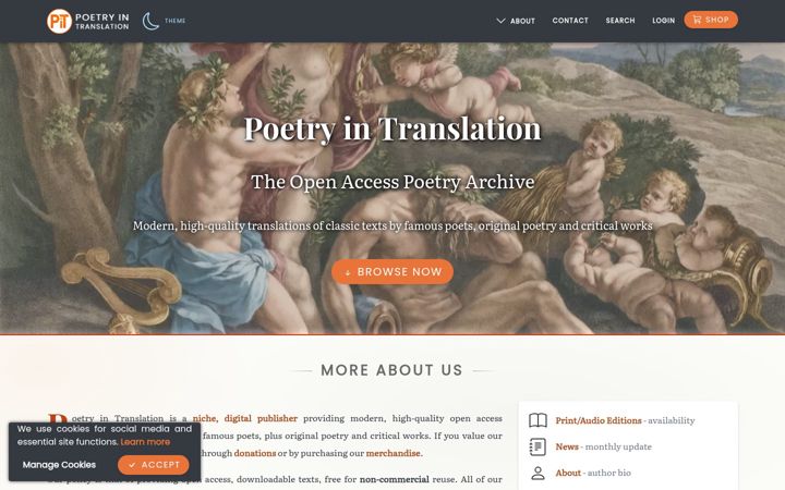 Screenshot of poetryintranslation.com