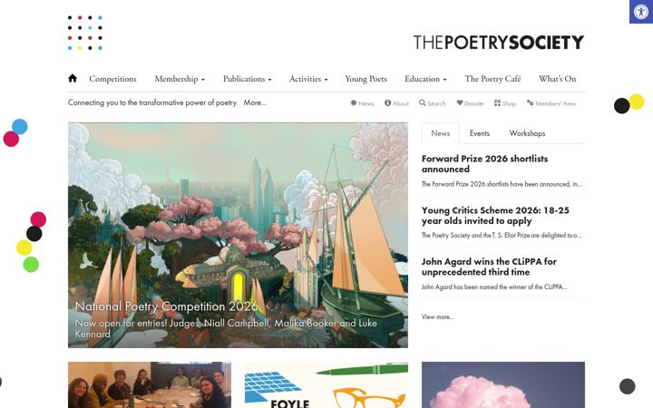 Captura de pantalla de poetrysociety.org.uk