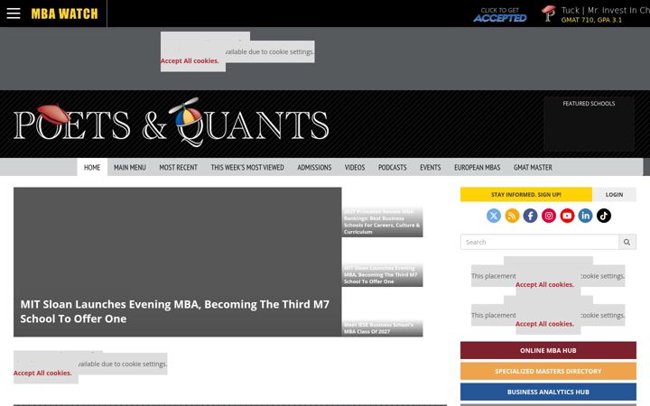 Screenshot of poetsandquants.com
